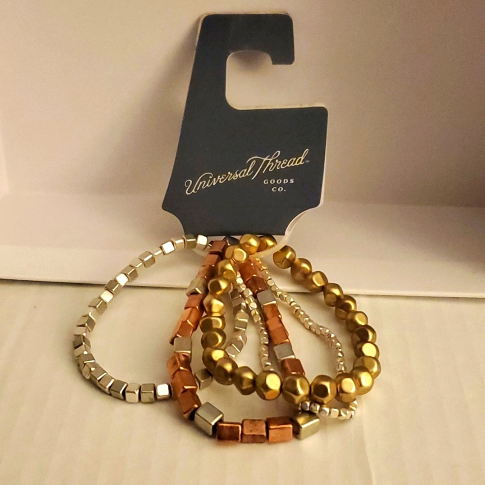 Universal Thread Womens Multicolor Sunstone Stretch Multi-Strand Bracelet Set